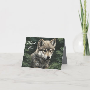 North Woods Wolf Cub geklappt Danke Karte