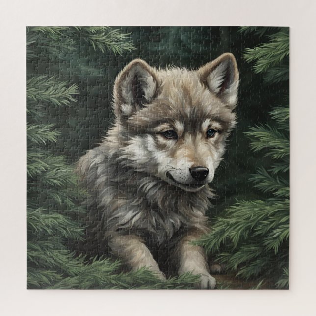 North Woods Wolf Cub Puzzle (Vertikal)