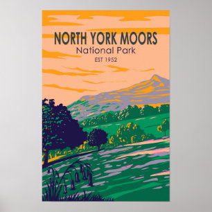 North York Moors Nationalpark England Vintage Poster