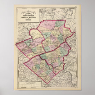 Northampton, Carbon, Monroe, Lehigh Landkreises Poster