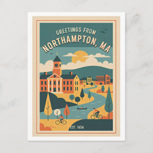 Northampton MA Retro-Reise 1950er Jahre  Postkarte