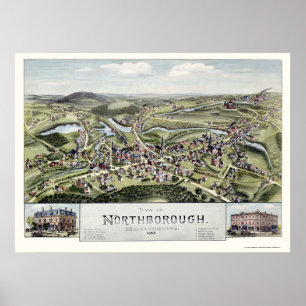 Northborough, panoramische Karte MAs - 1887 Poster