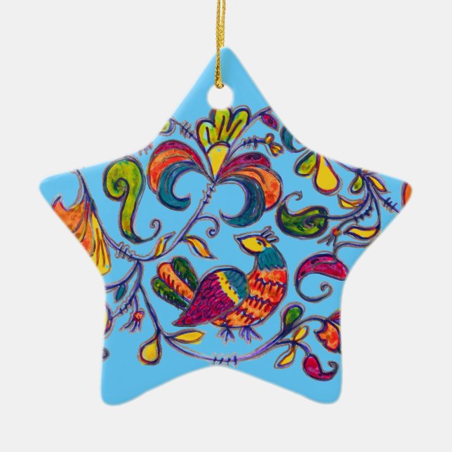 Northern Bird von Alexandra Cook Keramik Ornament (Vorne)