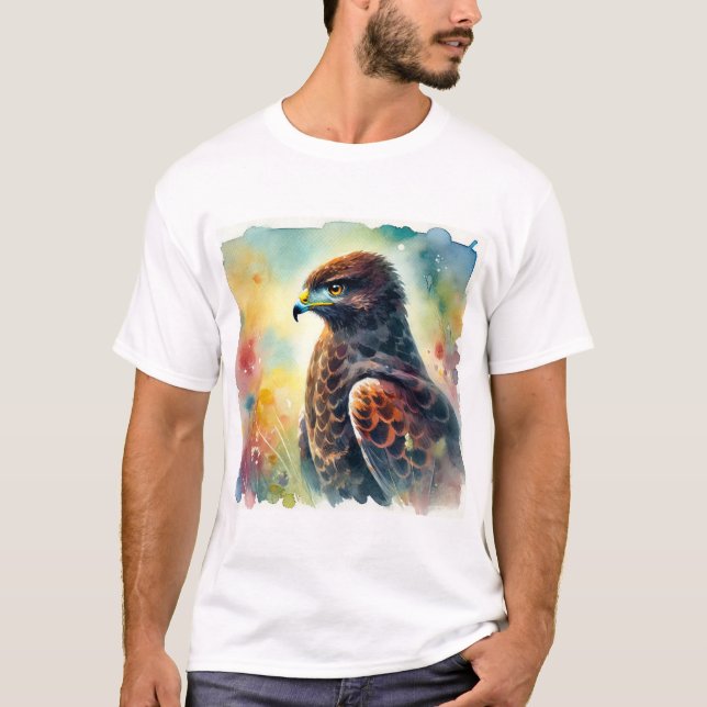 Northern Black Buzzard 160724AREF251 - Watercolor T-Shirt (Vorderseite)