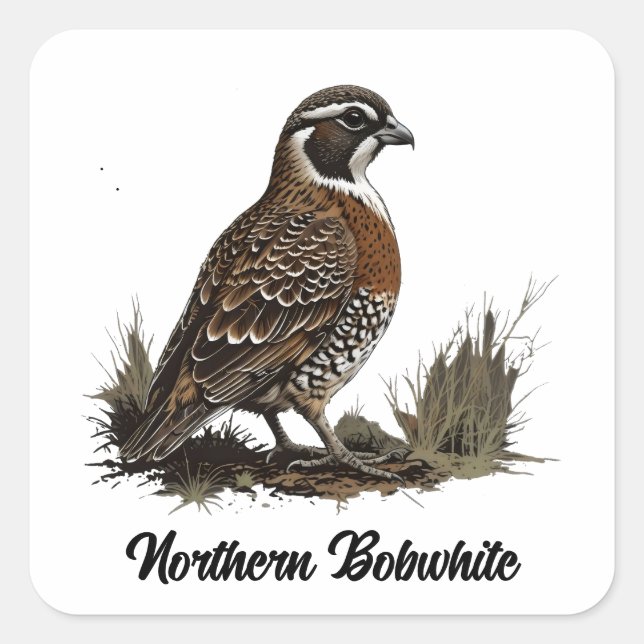 Northern Bobwhite Quadratischer Aufkleber (Vorderseite)