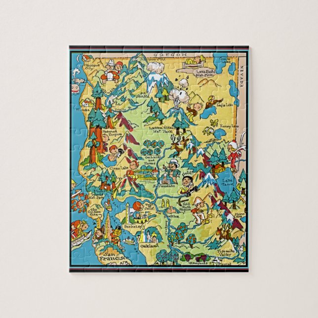 Northern California Pictorial Map Puzzle (Vertikal)