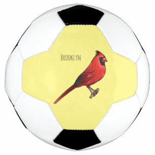 Northern cardinal bird cartoon illustration fußball