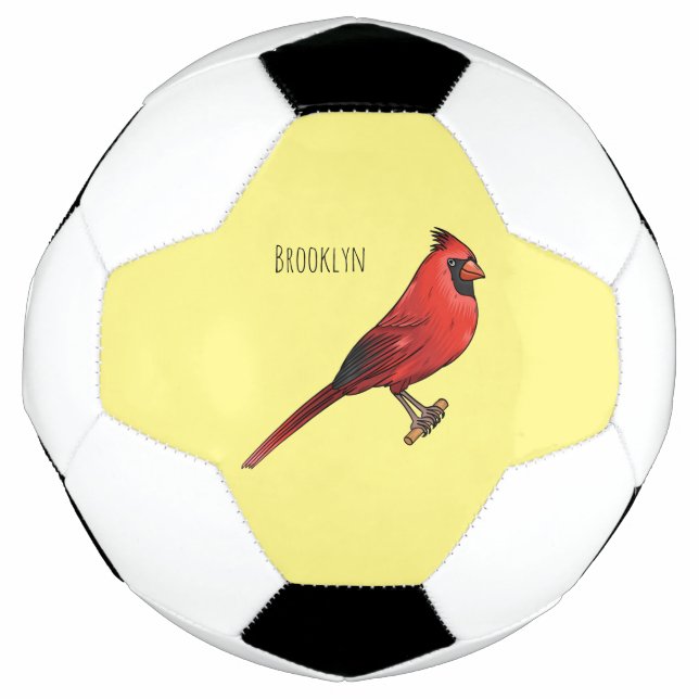 Northern cardinal bird cartoon illustration  fußball (Vorderseite)