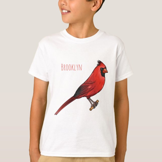 Northern cardinal bird cartoon illustration  T-Shirt (Vorderseite)