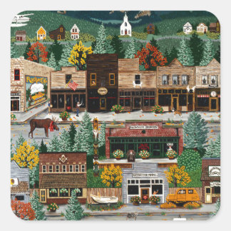 "Northern Exposure" ~ Roslyn, Washington Quadratischer Aufkleber