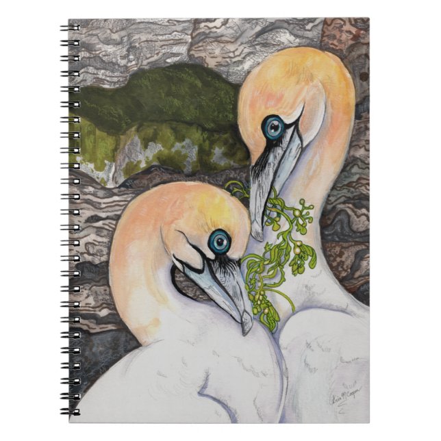 Northern Gannet Vogelbeobachtung Notebook Notizblock (Vorderseite)