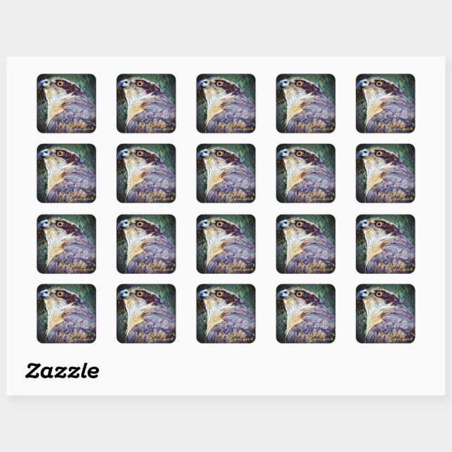 Northern Goshawk [Square Siegel] Quadratischer Aufkleber (Blatt)
