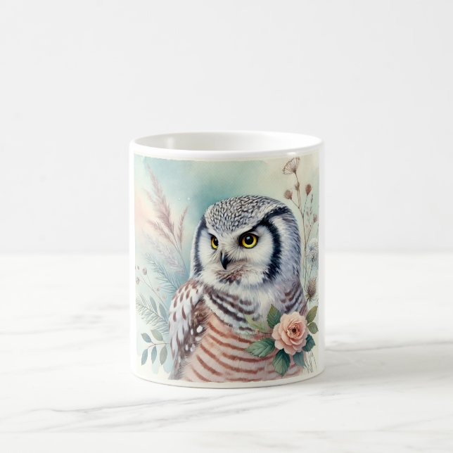 Northern Hawk Owl 060924AREF108 - Watercolor Kaffeetasse (Mittel)