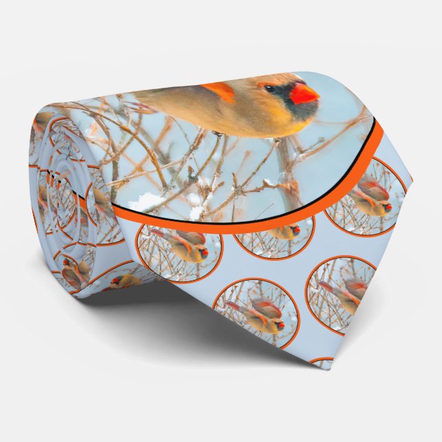 Northern Kardinal Flying - Original Fotografie Krawatte (Gerollt)