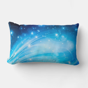Northern Light Stars blau + Ihr Text & Ideen Lendenkissen