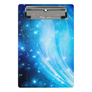 Northern Light Stars blau + Ihr Text & Ideen Mini Klemmbrett