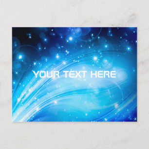 Northern Light Stars blau + Ihr Text & Ideen Postkarte