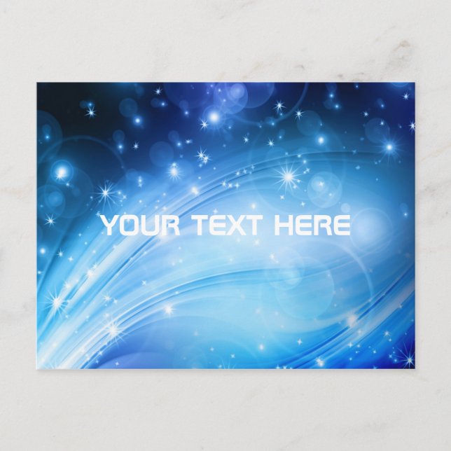 Northern Light Stars blau + Ihr Text & Ideen Postkarte (Vorderseite)