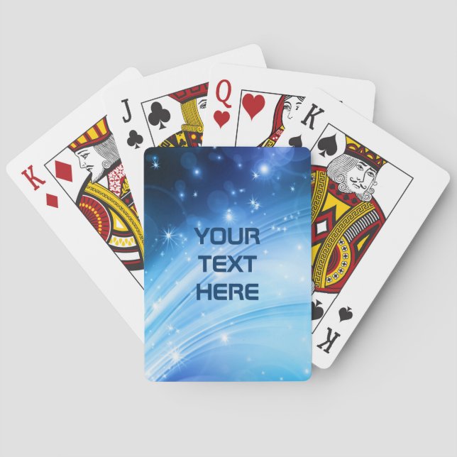 Northern Light Stars blau + Ihr Text & Ideen Spielkarten (Rückseite)