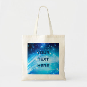 Northern Light Stars blau + Ihr Text & Ideen Tragetasche