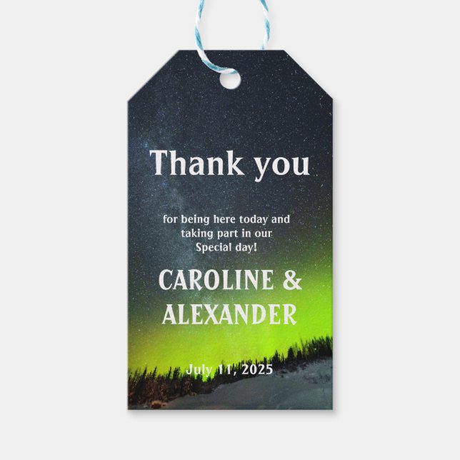 Northern Lights Aurora Borealis Night Sky Wedding Geschenkanhänger (Vorderseite)