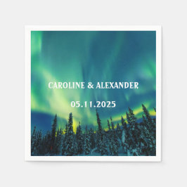 Northern Lights Aurora Borealis Night Sky Wedding Serviette