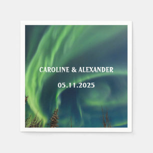 Northern Lights Aurora Borealis Night Sky Wedding Serviette