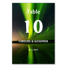 Northern Lights Aurora Borealis Night Sky Wedding Tischnummer