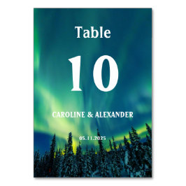 Northern Lights Aurora Borealis Night Sky Wedding Tischnummer