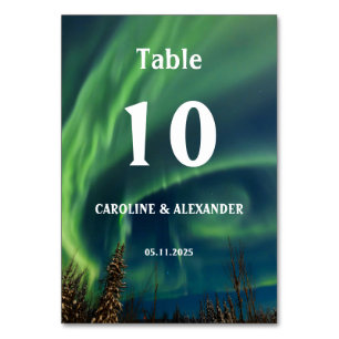 Northern Lights Aurora Borealis Night Sky Wedding Tischnummer