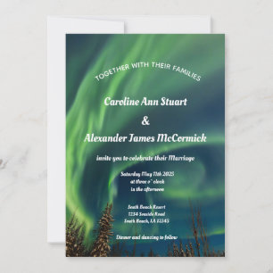 Northern Lights Aurora Borealis Stars Sky Wedding Einladung