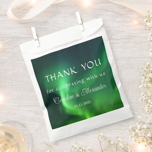 Northern Lights Aurora Borealis Wedding Geschenktütchen (Ausgeschnitten)