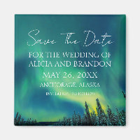 Northern Lights Aurora Borealis Wedding Magnet