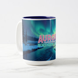 Northern Lights Aurora Borealis Zweifarbige Tasse