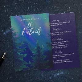 Northern Lights Forest Details Enclosure Card RSVP Karte