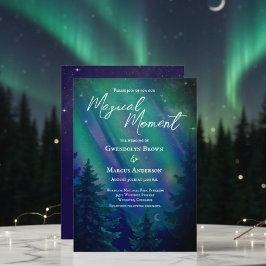 Northern Lights Forrest Magical Moment Wedding  Einladung