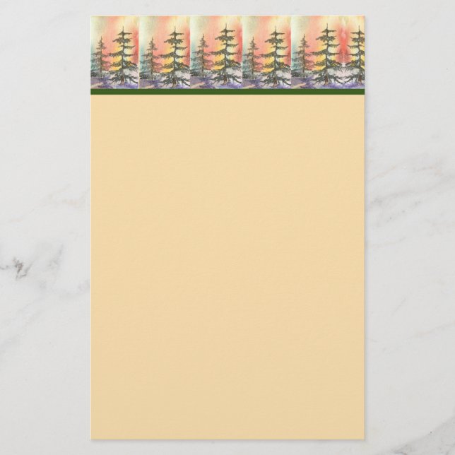 Northern Lights Gold Stationery Briefpapier (Vorderseite)