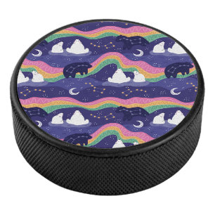Northern Lights Hockey Puck