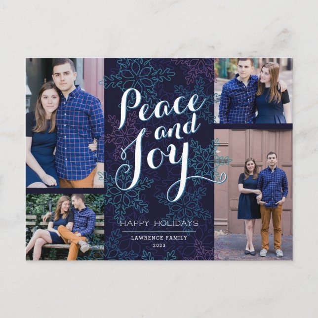 Northern Lights Holiday Foto Feiertagspostkarte (Vorderseite)