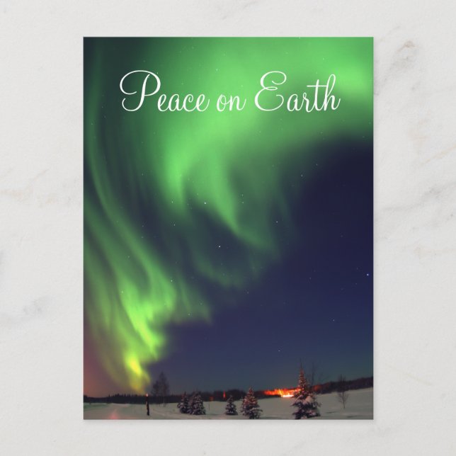 Northern Lights Holiday Postkarte (Vorderseite)