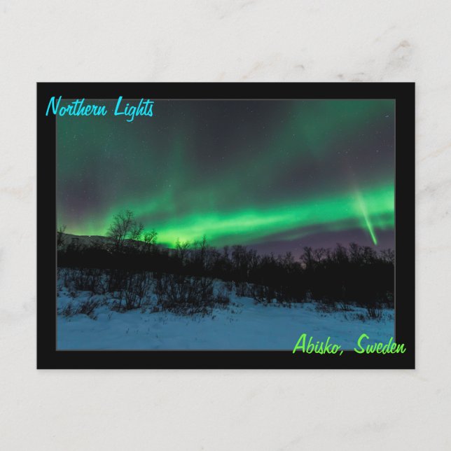 Northern Lights in Sweden Postcard Postkarte (Vorderseite)