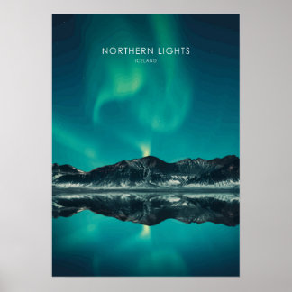 Northern Lights, Island Travel Artwork Poster