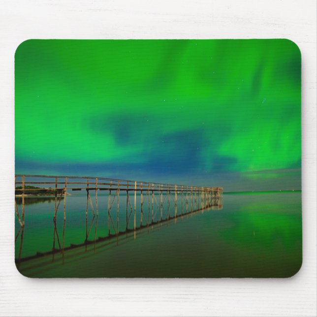 Northern Lights | Lake Winnipeg Canada, Manitoba Mousepad (Vorne)
