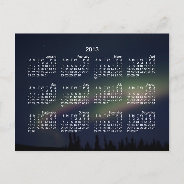 Northern Lights Loop; Kalender 2013 Postkarte (Vorderseite)
