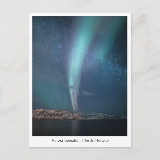 Northern Lights Milky Way Postkarte (Vorderseite)