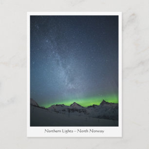 Northern Lights Milky Way Postkarte