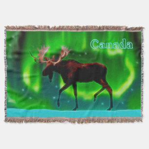 Northern Lights Moose Decke