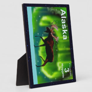 Northern Lights Moose Fotoplatte