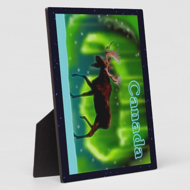 Northern Lights Moose Fotoplatte (Seite)