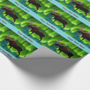Northern Lights Moose Geschenkpapier
